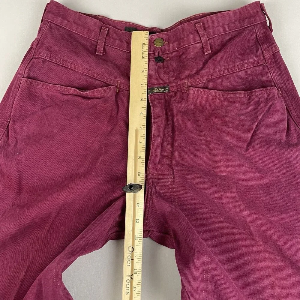 Marithe Francois Girbaud Jeans Women's 33 Burgundy Denim Tapered Leg Made In USA